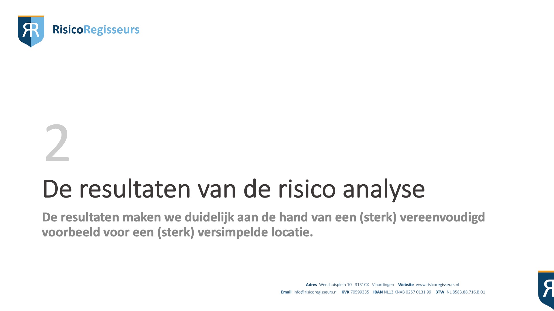 Voorbeeld Risico Analyse - RisicoRegisseurs